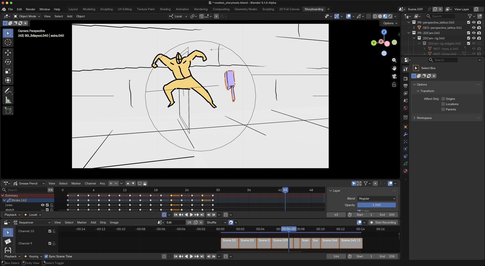 Storyboards for the Cowboi project, by Pablo Fournier