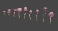 Shaggy inkcap mushrooms (cartoonified)