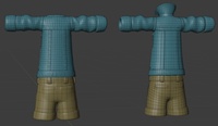 Ellie jacket, back - retopo