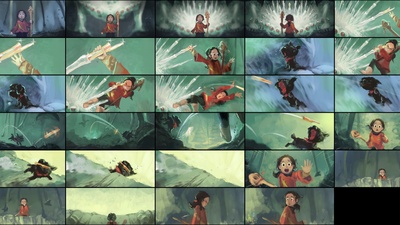 Sample of colored storyboard sequence