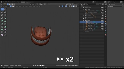 Adding the teeth, gums & tongue