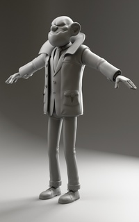 Boris finished model clay render