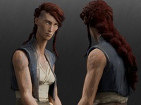 Mikassa shot test - brown hair with ornaments and detail