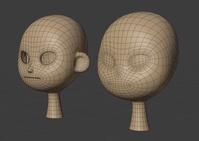 Ellie rig helper face mesh - retopo