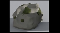 Mossy rock render, test 1