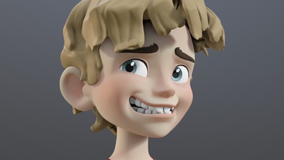 Expression sculpt: awkward smile