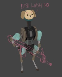 Bow-E with a gun