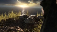 Franck looks over the cliff