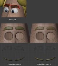 Eyebrows revisions - retopo