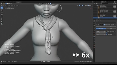 Timelapse: Scarf Retopology & Finishing Touches