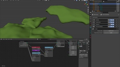Moss scattering using Geometry Nodes