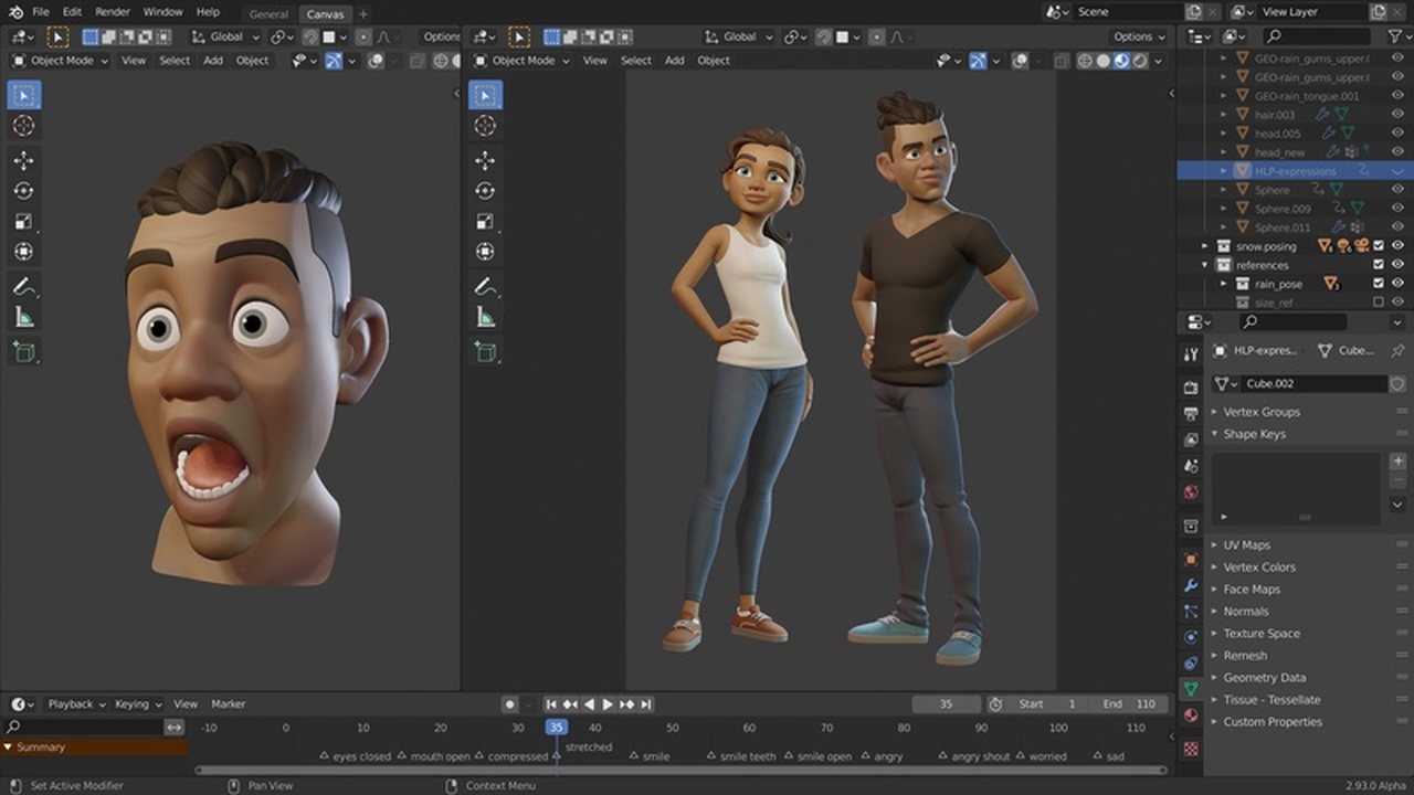 Snow - File 3: Testing - Stylized Character Workflow - Blender Studio