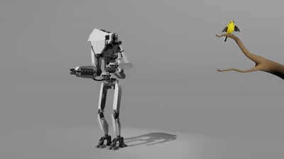 Robot shooting 'bird'