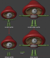 Elder Sprite - mesh re-use