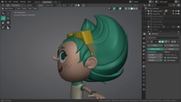 蓋比建模 3 - 進一步的頭部和頭髮調整