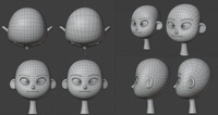 Ellie head sculpt to final - retopo