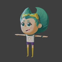 蓋比 著色 2 - 完整處理和骨架綁定臉部著色