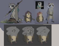 Hedgehog and Raccoon Design