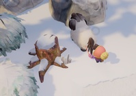 tree stump with snow