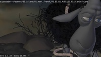 Franck reaches the cliff, the extended animation