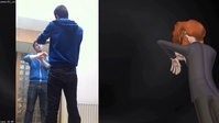Victor checks his watch, with reference