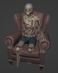 仿古磨損的扶手椅