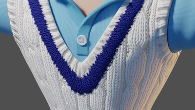 Knitted Sweater Vest - Shading