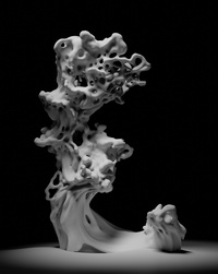 珊瑚岩 1 - 第一次建模/雕刻過程