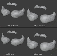Elder Sprite eyebrows & mustache - retopo