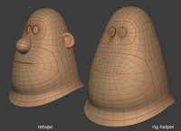 Phil rig helper face mesh - retopo