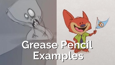 Fox and Zombie Greasepencil examples