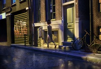 barbershop exterior - morning light