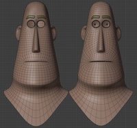 Rex facial and eyebrows - retopo
