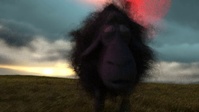 Low-res render: Franck running from the storm