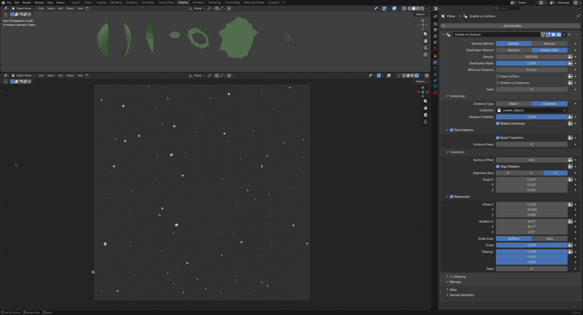 A simple scattering setup for water surface floaters.